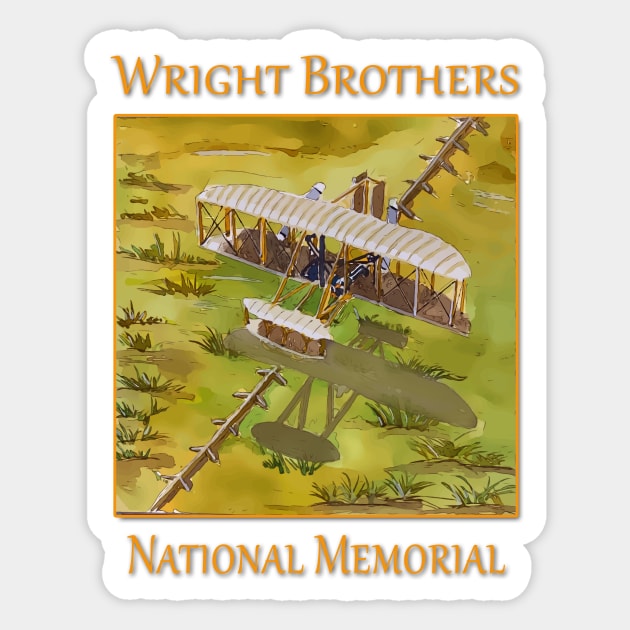 Wright Brothers National Memorial, Kitty Hawk North Carolina Sticker by WelshDesigns